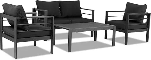 Premium 4-Seat Aluminum Outdoor Sectional Set