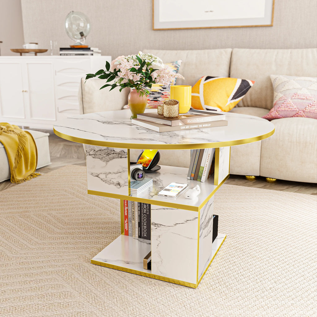 Luxe 3-Tier Round Coffee Table