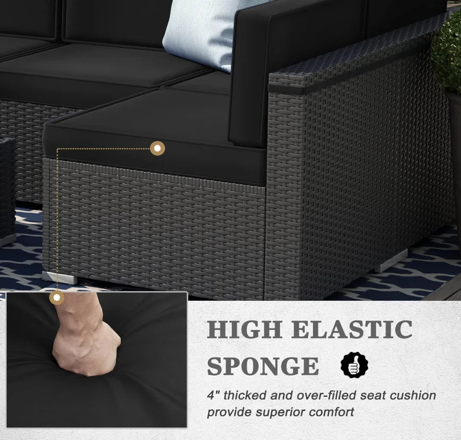 Luxe 8-Piece Outdoor Sectional Set