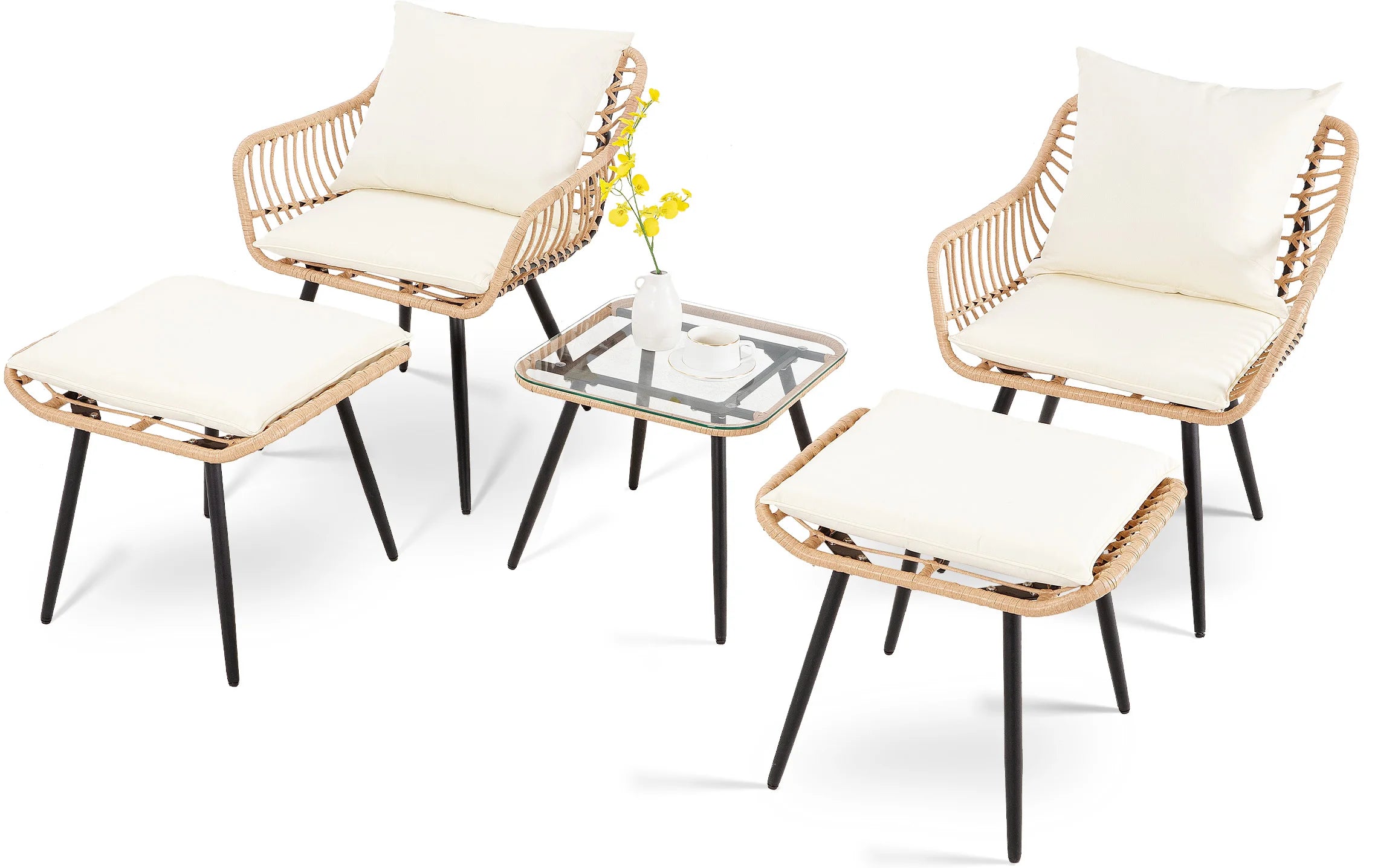 Contemporary 5-Piece Outdoor Patio Furniture Set