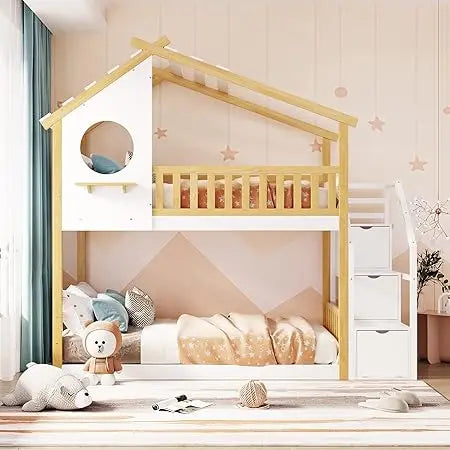 Twin Over Twin House Bunk Bed