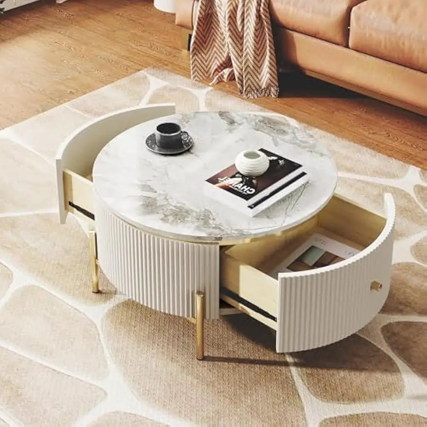 Marble-Patterned Coffee Table