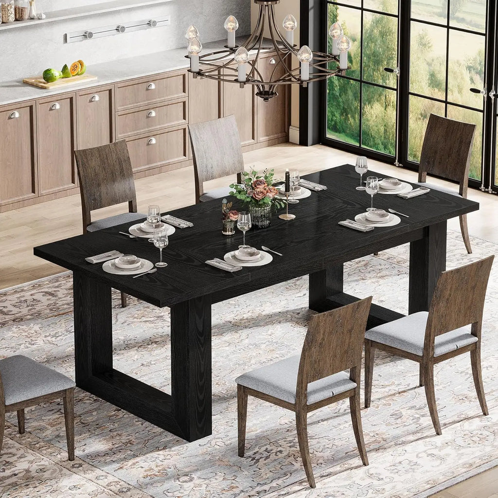Modern 63" Rectangular Wood Dining Table