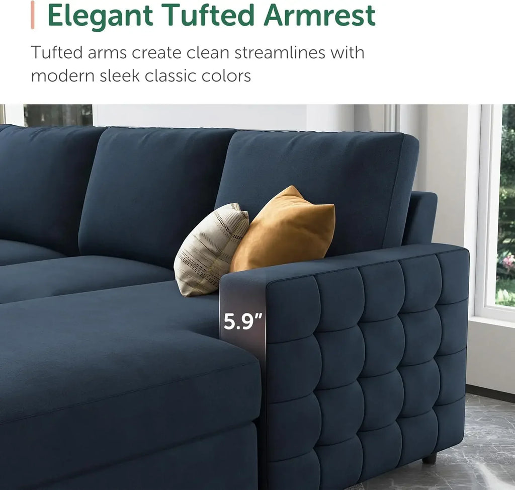 6-Seater U-Shape Sectional Sleeper Sofa