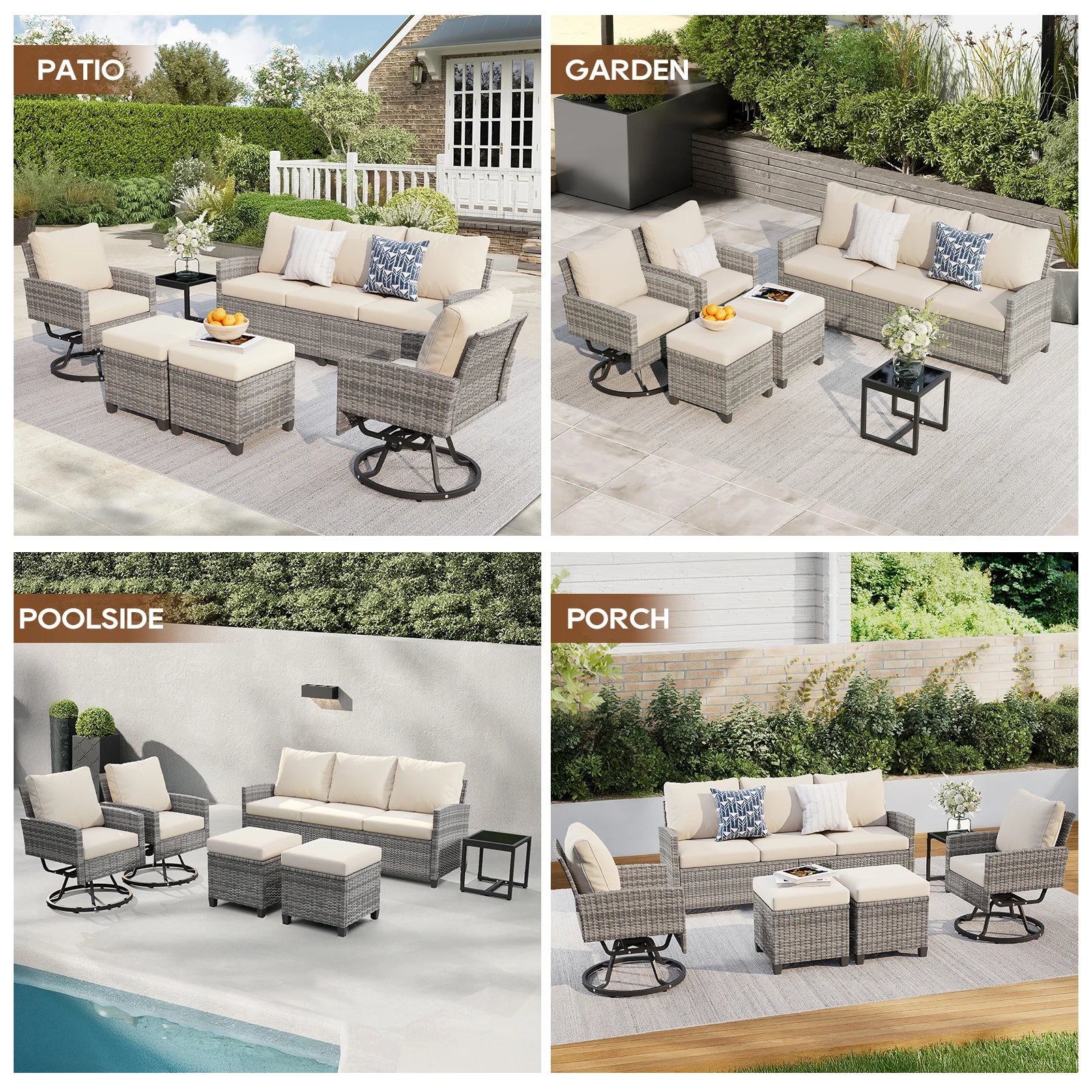 Elegant 6-Piece Wicker Patio Furniture Set