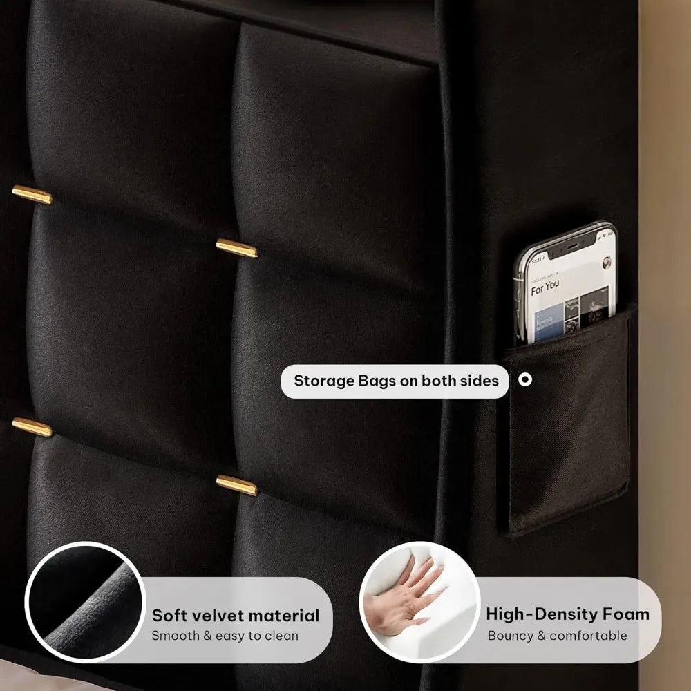 Luxury Queen/King Size Velvet Bed Frame