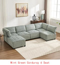 6-Seater U-Shape Modular Sectional Sofa