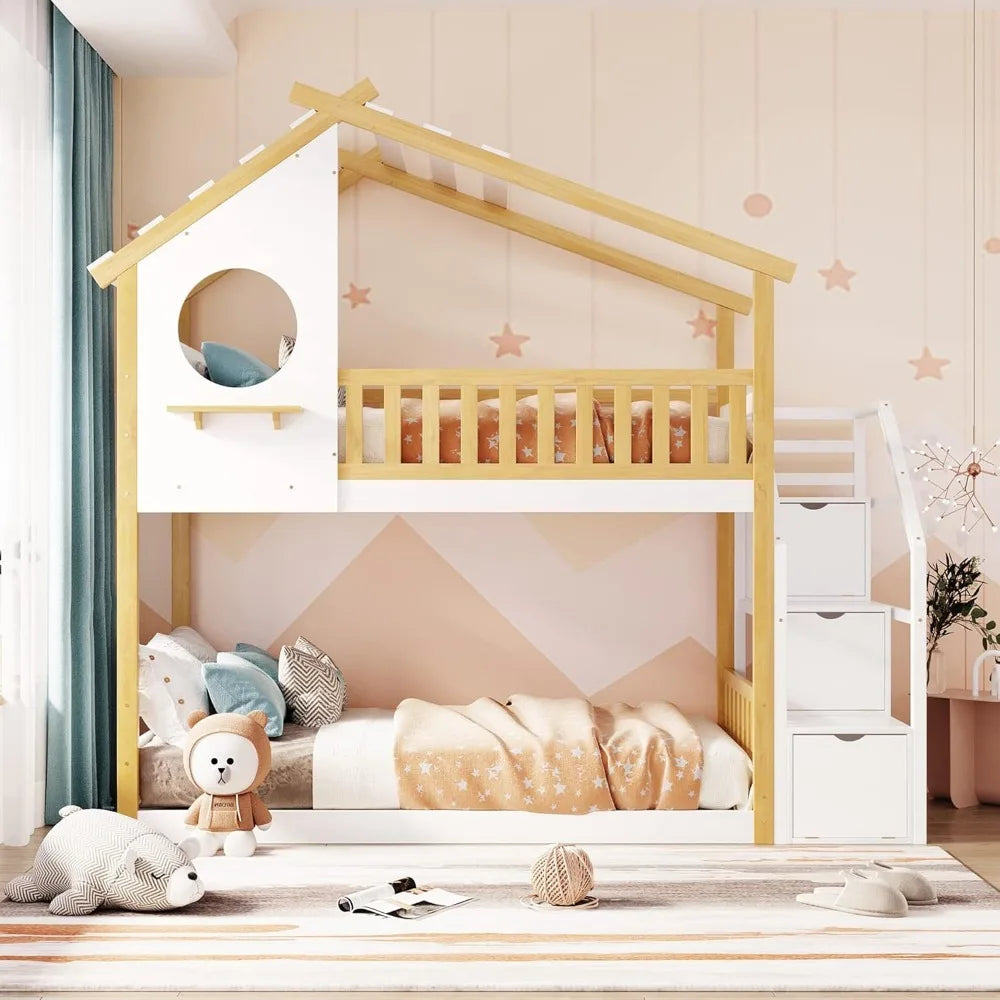 Twin Over Twin House Bunk Bed