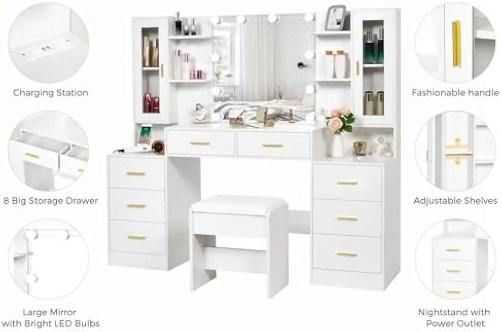 Large LED Vanity Desk